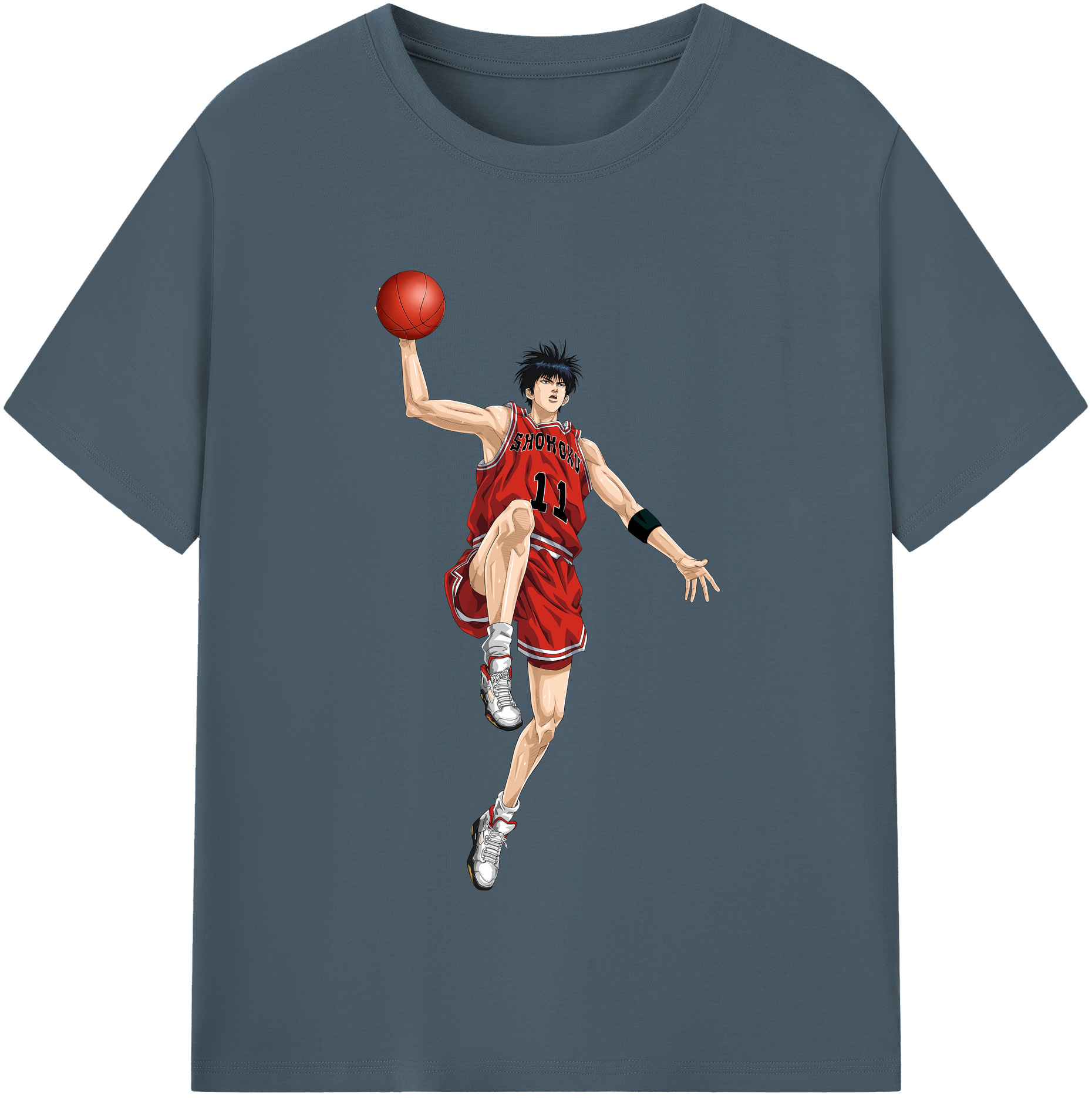 SLAM DUNK／スラムダンク 綿100％半袖Tシャツ（フロントプリント）